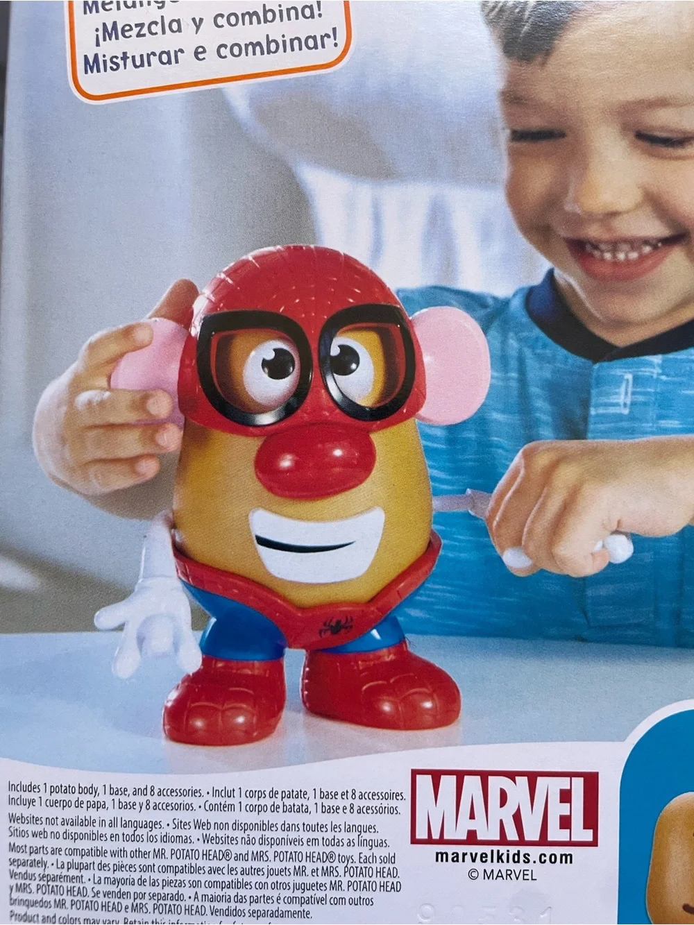 Marvel Mr. Potato Head Spider-Man Figure – Red, Black, White, Pink